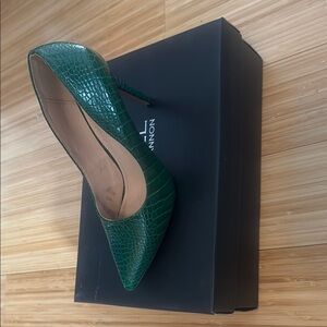 Green Crocodile Pattern Stiletto Heels